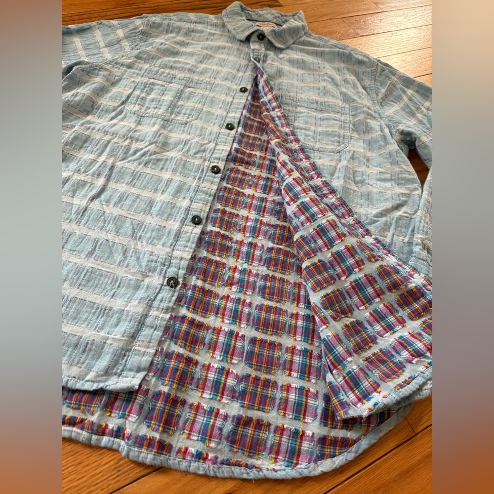Carbon 2 Cobalt Light Blue Long Sleeve Button Up Collared Shirt Men’s Size LT - Picture 5 of 13